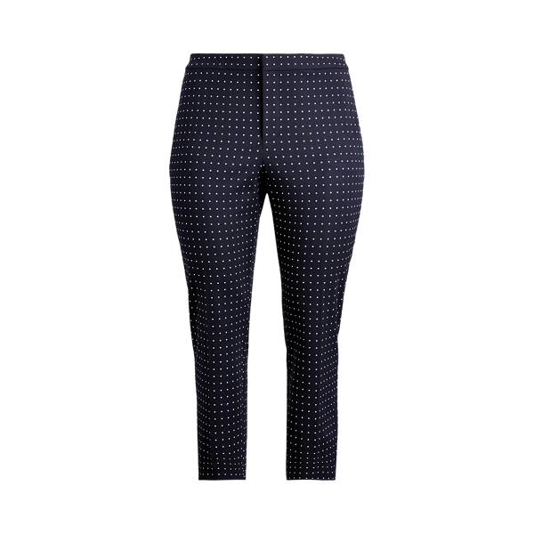 Polka-Dot Stretch Twill Trouser Lauren Woman 1