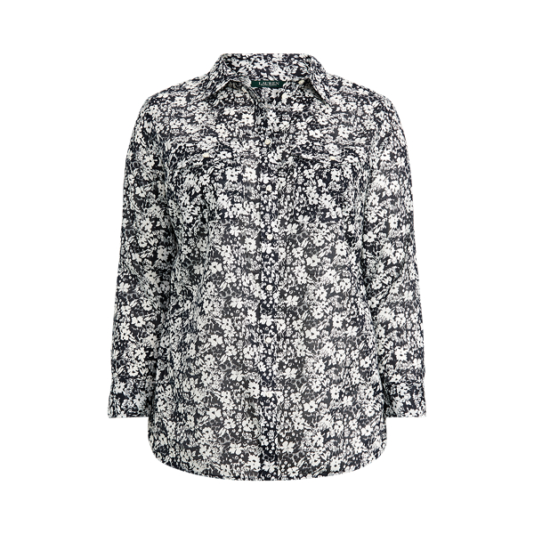 Camicia in cotone con tasca applicata Lauren Woman in 1