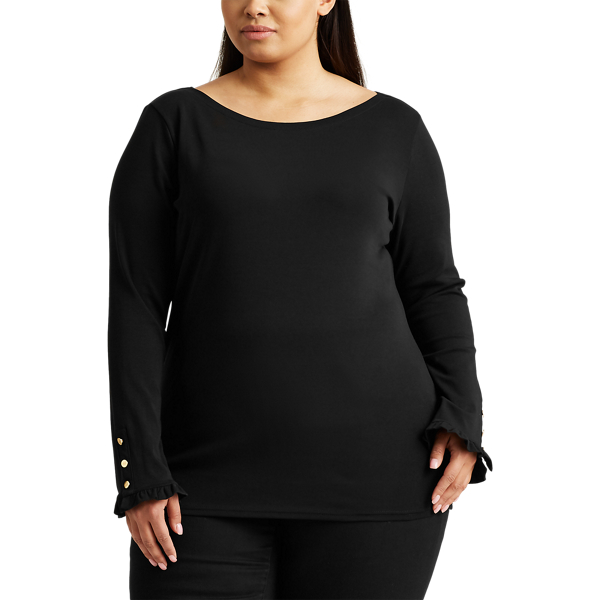 Black Boatneck Tee Lauren Woman 3