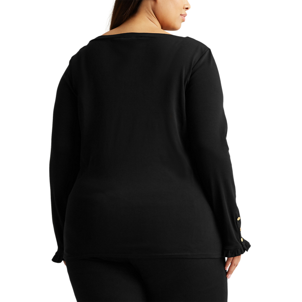 Black Boatneck Tee Lauren Woman 4