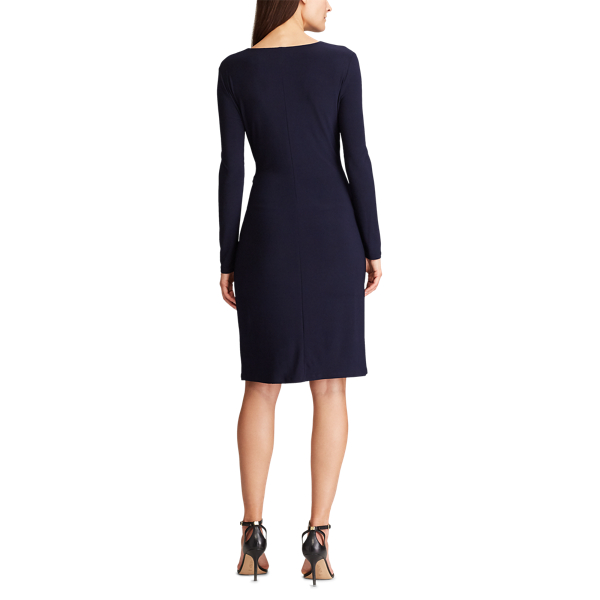 Lighthouse Navy Wrap-Style Jersey Dress Lauren 4