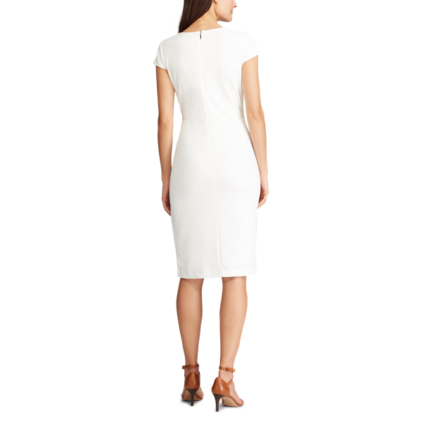 Cream Jersey Cap-Sleeve Dress Lauren 5