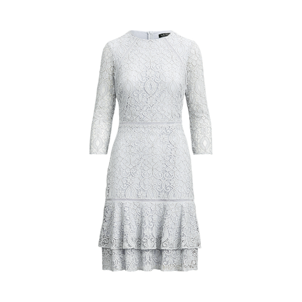 Flounced-Hem Lace Dress Lauren 1