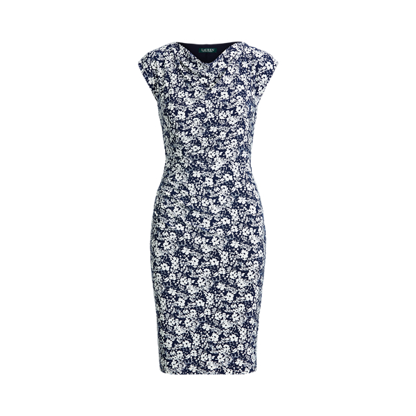 Robe en jersey fleuri col boule Lauren en 1