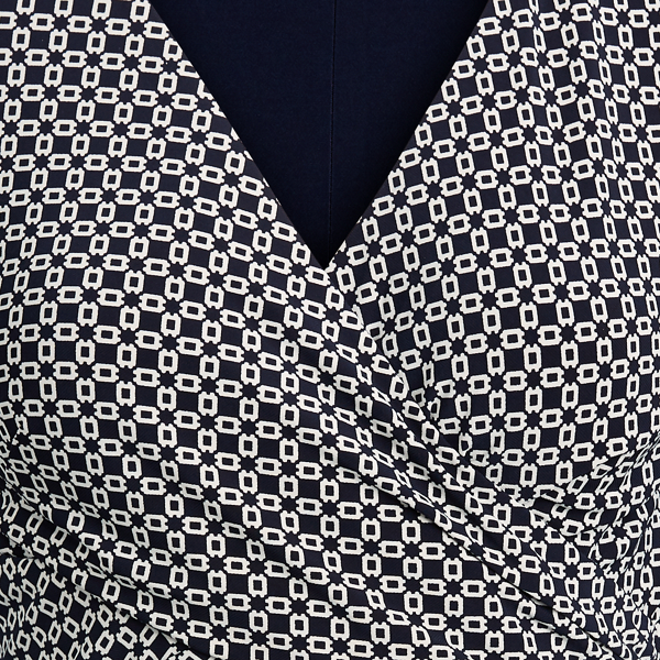 Lighthouse Navy/Colonial Geo-Print Jersey Dress Lauren 6