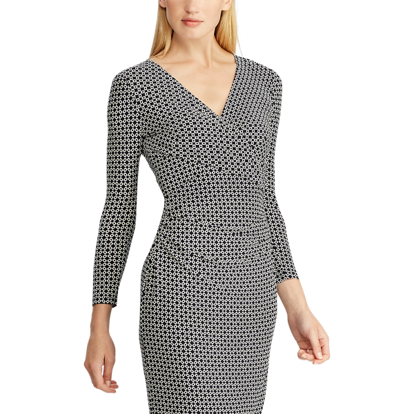 Lighthouse Navy/Colonial Geo-Print Jersey Dress Lauren 4