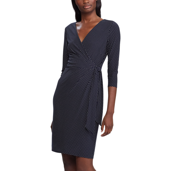 Lighthouse Navy/Colonial Polka-Dot Jersey Dress Lauren 4