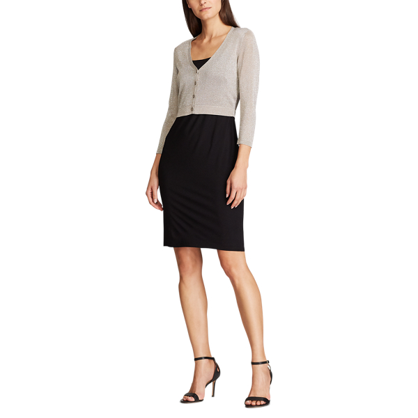 Light Grey/Silver Three-Quarter-Sleeve Cardigan Lauren 2