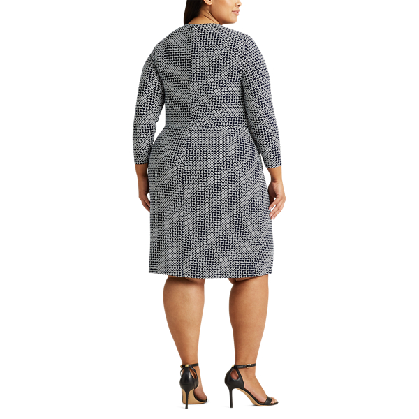 Lighthouse Navy/Colonial Print Wrap-Style Dress Lauren Woman 4