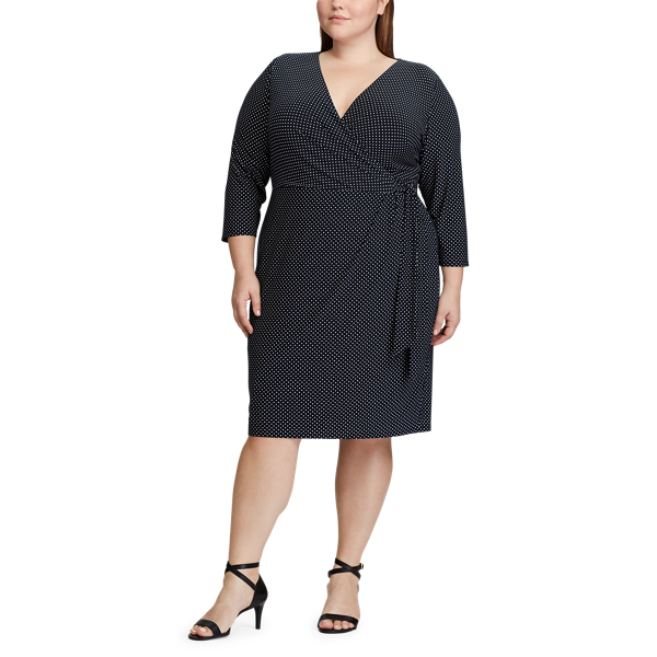 Lighthouse Navy/Colonial Polka-Dot Jersey Dress Lauren Woman 2