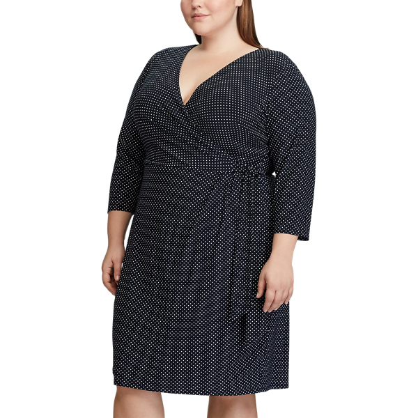 Lighthouse Navy/Colonial Polka-Dot Jersey Dress Lauren Woman 3