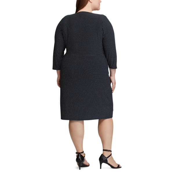 Lighthouse Navy/Colonial Polka-Dot Jersey Dress Lauren Woman 4