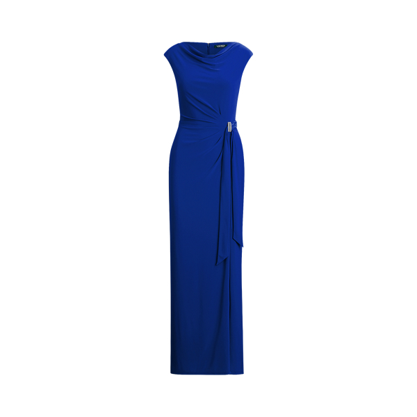 Robe de soir&eacute;e &agrave; col boule jersey Lauren en 1