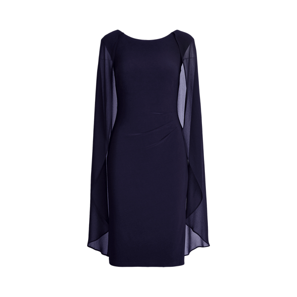 Georgette-Cape Cocktail Dress