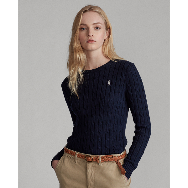 Baumwollpullover mit Zopfmuster