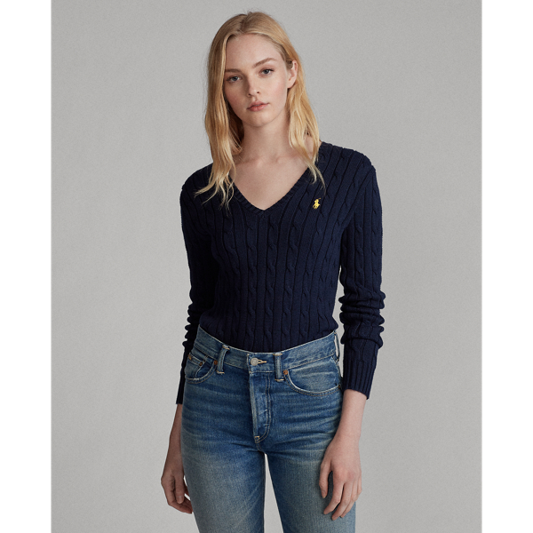 Baumwollpullover mit Zopfmuster