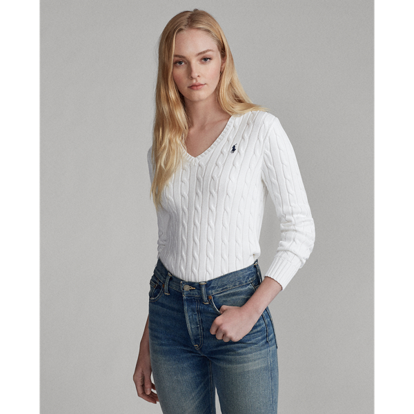 Baumwollpullover mit Zopfmuster