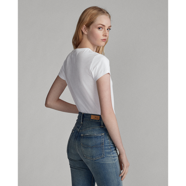 T-Shirt aus Baumwolljersey Polo Ralph Lauren in Wei&szlig;/Navy 4