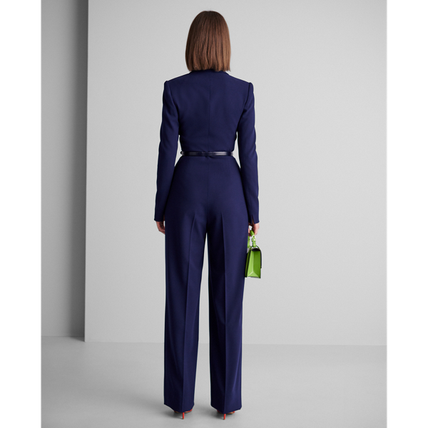 Combinaison Carney en cr&ecirc;pe de laine Ralph Lauren Collection en Bleu marine luxueux 3