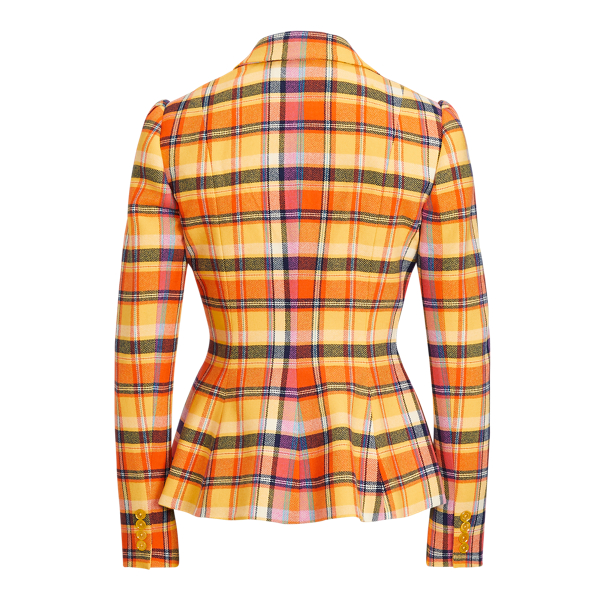 Orange Multi Eloise Plaid Jacket Ralph Lauren Collection 3