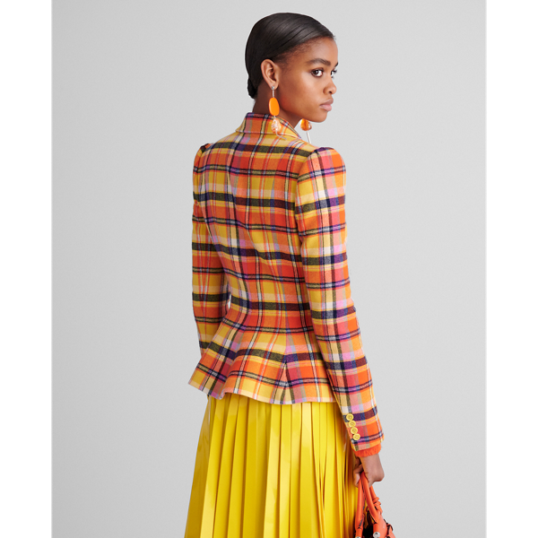Orange Multi Eloise Plaid Jacket Ralph Lauren Collection 5