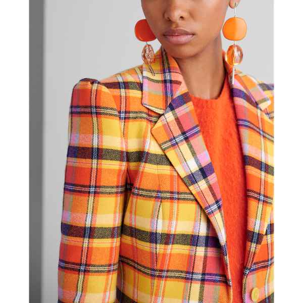 Orange Multi Eloise Plaid Jacket Ralph Lauren Collection 6