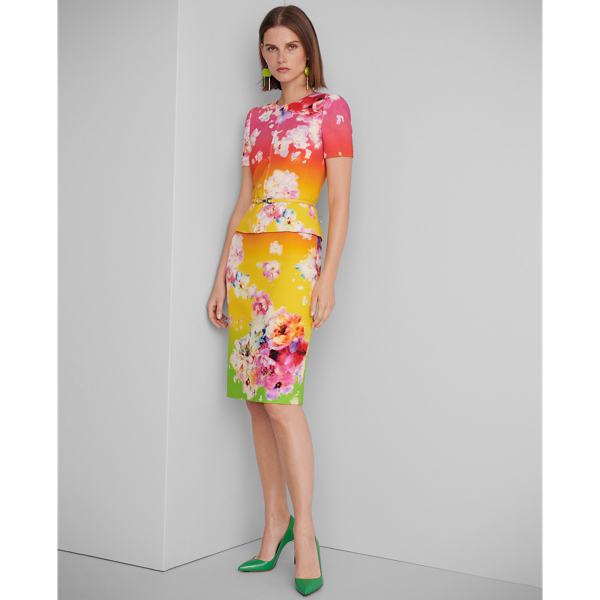 Pink/Yellow/Green Ombre Azalea Floral Jacket Ralph Lauren Collection 3