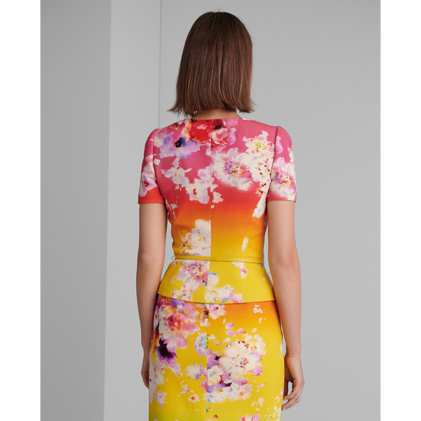 Pink/Yellow/Green Ombre Azalea Floral Jacket Ralph Lauren Collection 5