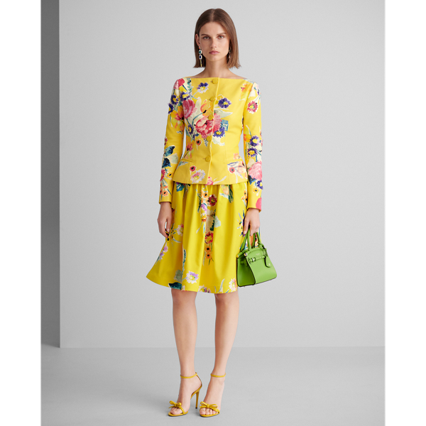 Yellow Multi Gemma Lambskin Jacket Ralph Lauren Collection 5