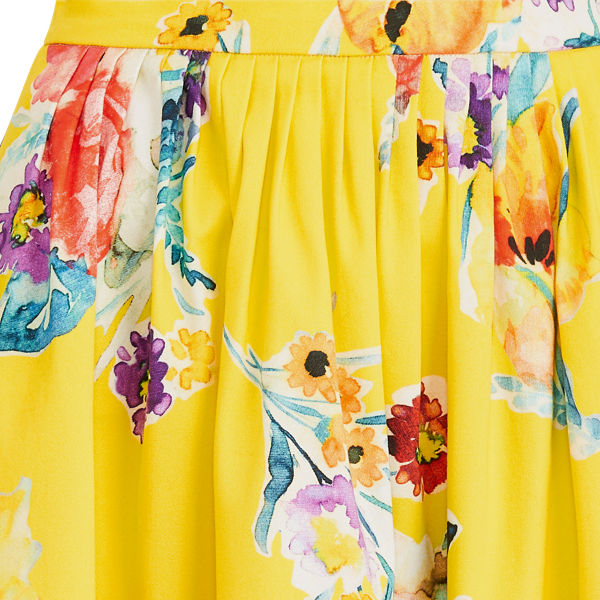 Yellow Multi Emilia Floral Cotton Skirt Ralph Lauren Collection 5