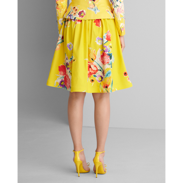 Yellow Multi Emilia Floral Cotton Skirt Ralph Lauren Collection 4