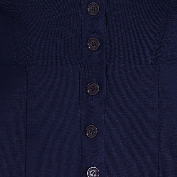 Lux Navy Silk Peplum Cardigan Ralph Lauren Collection 6