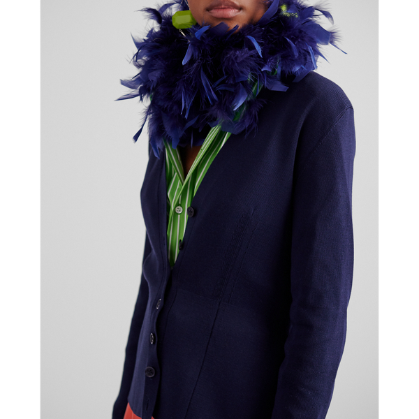 Lux Navy Silk Peplum Cardigan Ralph Lauren Collection 5