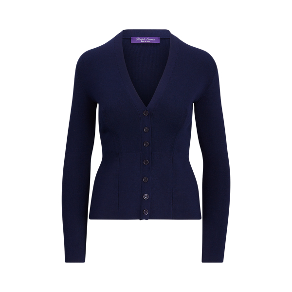 Lux Navy Silk Peplum Cardigan Ralph Lauren Collection 2