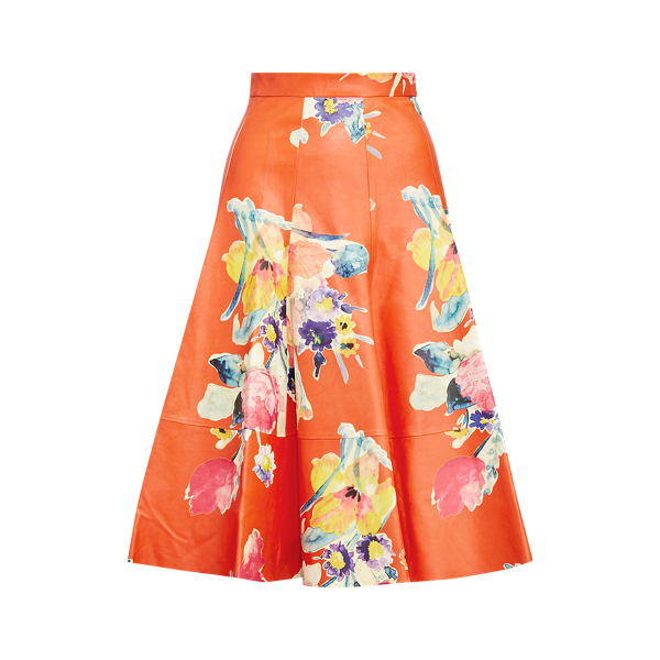 Clyde Print Leather Skirt Ralph Lauren Collection in 1