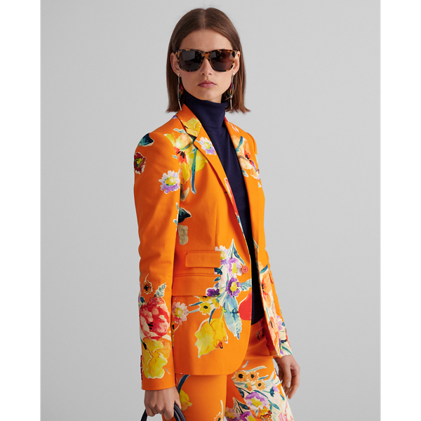 Bright Tangerine Multi Parker Floral Jacket Ralph Lauren Collection 4