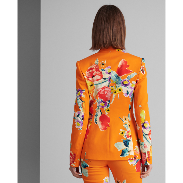 Bright Tangerine Multi Parker Floral Jacket Ralph Lauren Collection 5