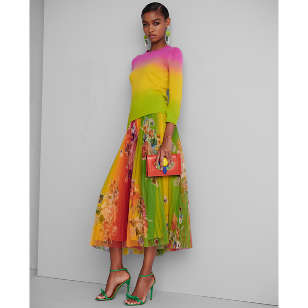 Pink/Yellow/Lime Dip-Dyed Cashmere Sweater Ralph Lauren Collection 3