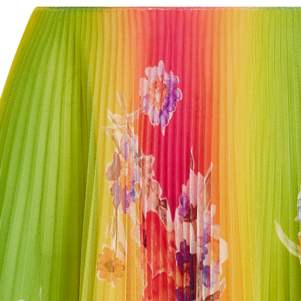 Ombre Multi Trivelas Floral Pleated Skirt Ralph Lauren Collection 7