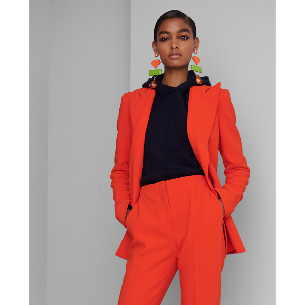 Tangerine Camden Wool Crepe Jacket Ralph Lauren Collection 4