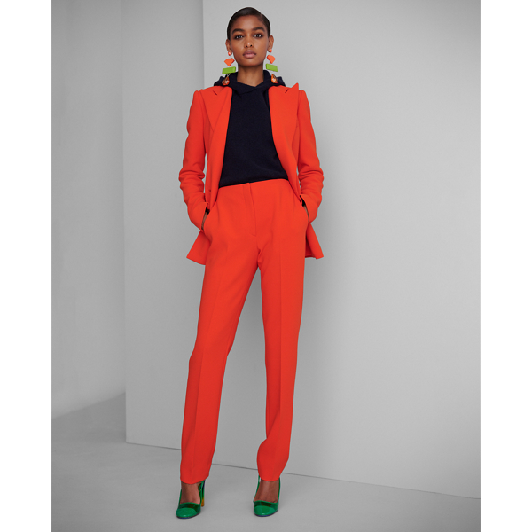 Tangerine Simone Wool Crepe Trouser Ralph Lauren Collection 6