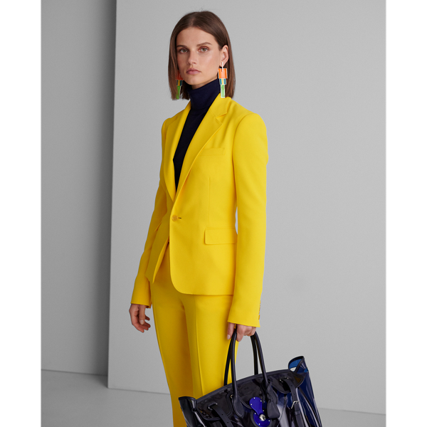 Yellow Asher Crepe Cady Jacket Ralph Lauren Collection 3