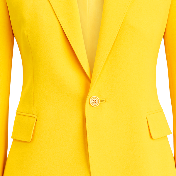 Yellow Asher Crepe Cady Jacket Ralph Lauren Collection 6