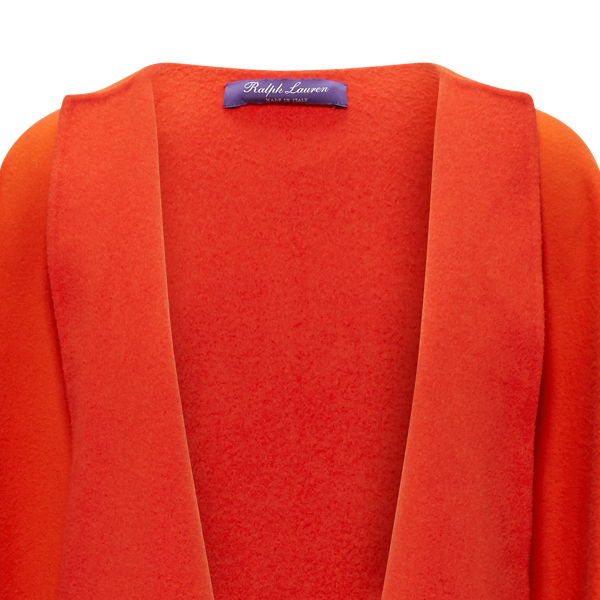 Tangerine-tomato Kellin Virgin Wool Poncho Ralph Lauren Collection 5