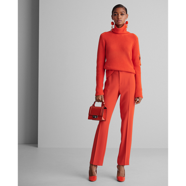 Bright Orange Ribbed Cashmere Turtleneck Ralph Lauren Collection 3