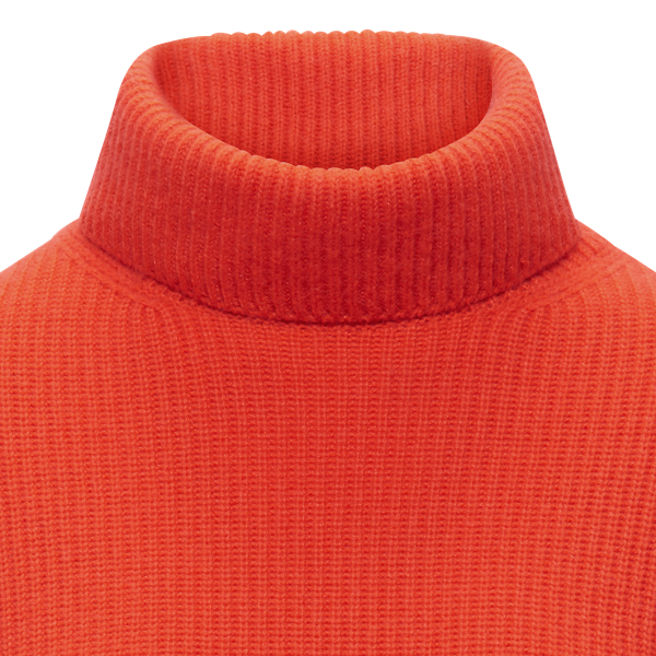 Bright Orange Ribbed Cashmere Turtleneck Ralph Lauren Collection 7