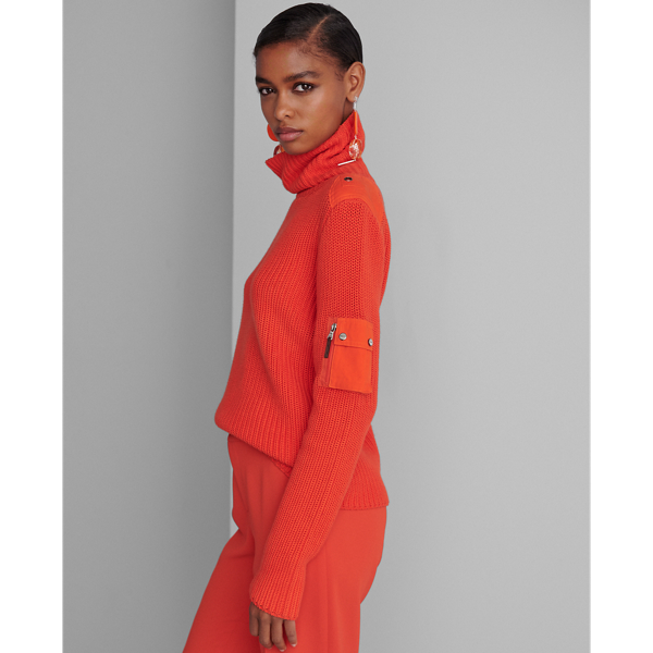 Bright Orange Ribbed Cashmere Turtleneck Ralph Lauren Collection 4