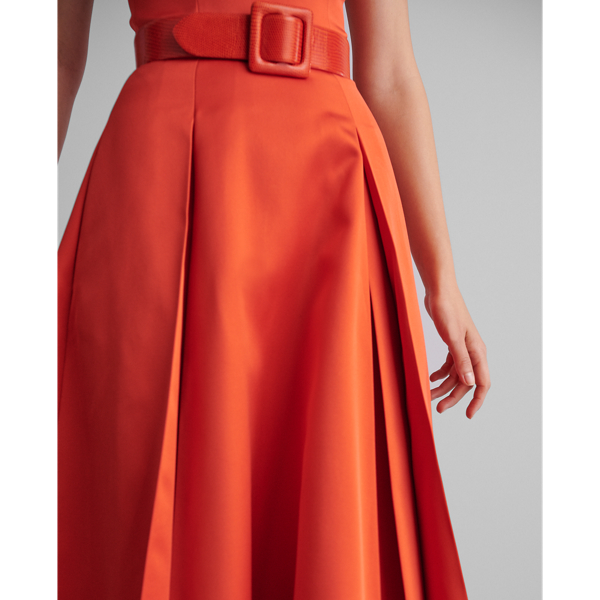 Mandarin Kyrah Silk Satin Dress Ralph Lauren Collection 4