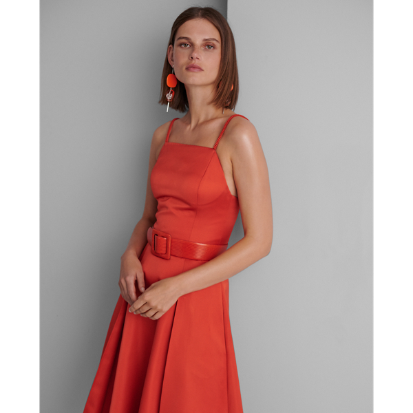 Mandarin Kyrah Silk Satin Dress Ralph Lauren Collection 6
