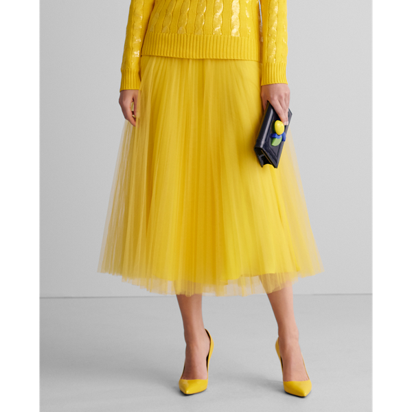Yellow Sequined Silk Crewneck Jumper Ralph Lauren Collection 3